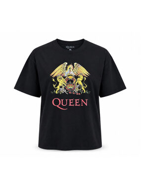 Queen Band Crest Logo Graphic T-Shirt Black XL Official 2023 Tour Merch